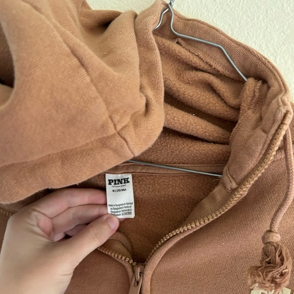 Victoria's Secret Pink Dog Ivy Fleece FullZip Hoodie Campus Pant Set Toffee Sz M - Picture 13 of 16